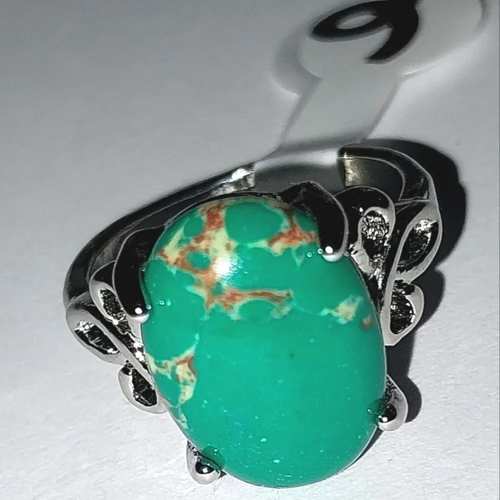 Vintage natural stone ring for women sz 6